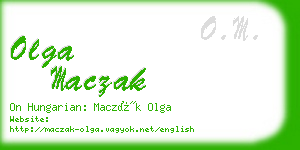 olga maczak business card